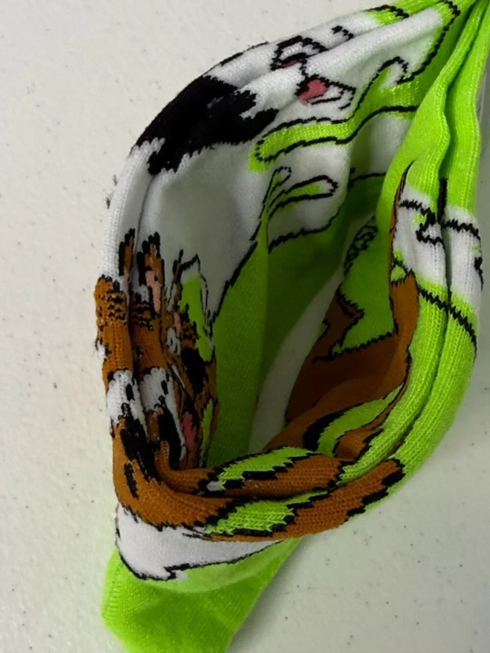 Scooby-Doo Boo Ghost Halloween Green Crew Socks Size 6-12 NWT